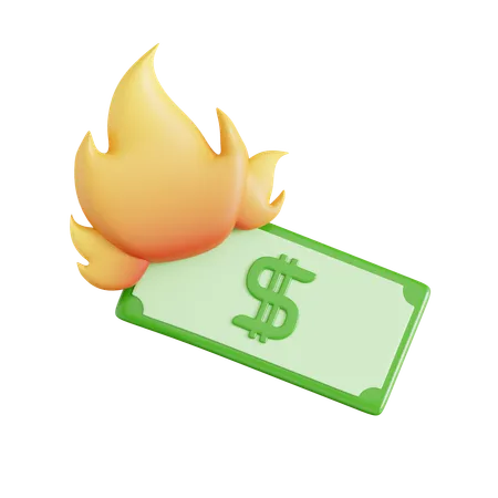 Geld verbrennen  3D Icon