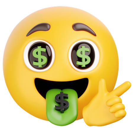 Geld Augen  3D Icon