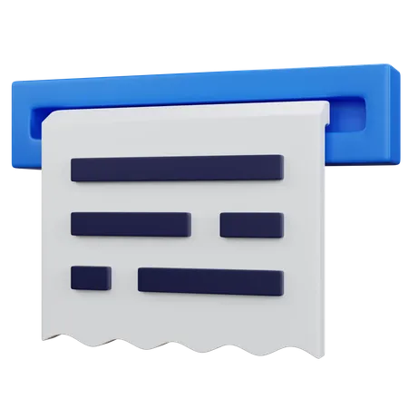 Bankomat-Quittung  3D Icon