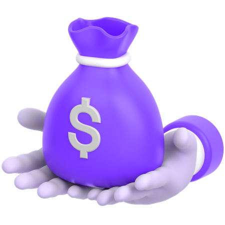 Geld tasche hand  3D Icon