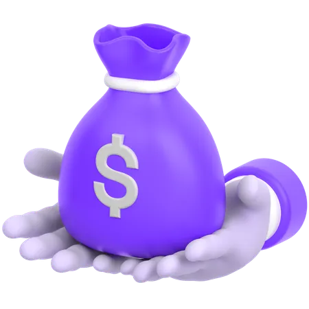 Geld tasche hand  3D Icon