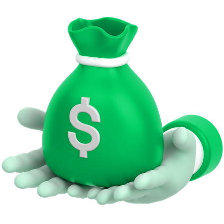 Geld tasche hand  3D Icon