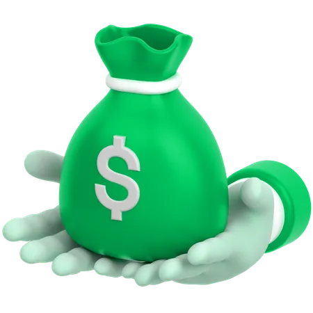 Geld tasche hand  3D Icon