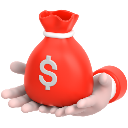 Geld tasche hand  3D Icon