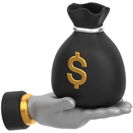 Geld tasche hand  3D Icon