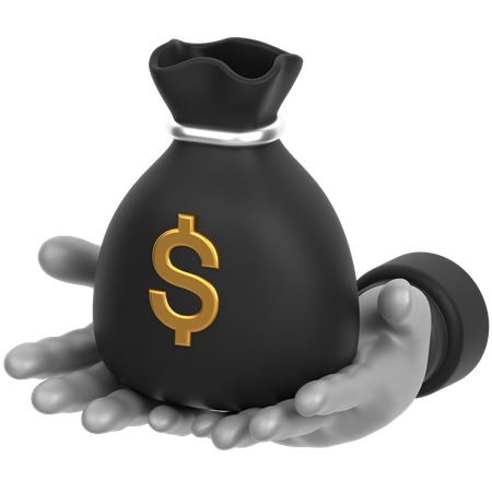 Geld tasche hand  3D Icon