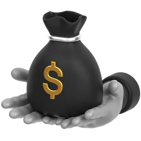 Geld tasche hand  3D Icon