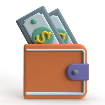 Brieftasche Bargeld  3D Icon