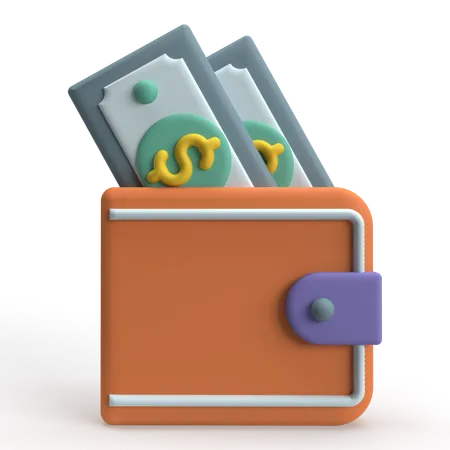 Brieftasche Bargeld  3D Icon