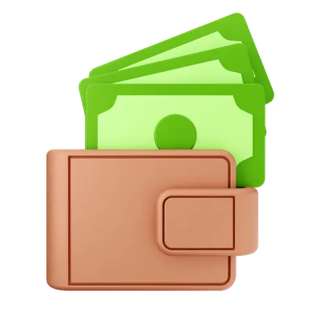 Brieftasche Geld Zahlung  3D Icon