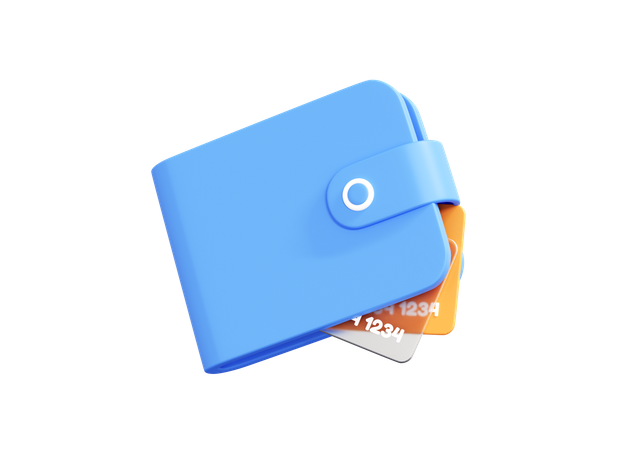 Geldbörse mit Kreditkarten  3D Illustration