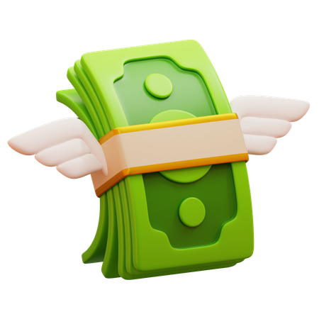 Geldflügel  3D-Symbol