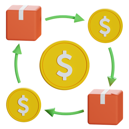 Geldfluss  3D Illustration