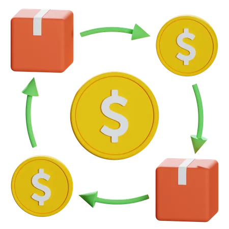 Geldfluss  3D Illustration