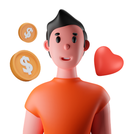 Geldinvestor  3D Icon