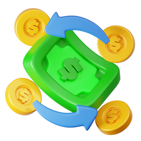 Geldtransfer  3D Icon