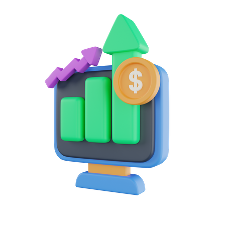 Geldwachstumsdiagramm  3D Icon