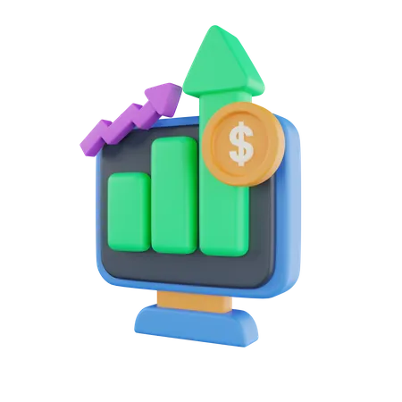 Geldwachstumsdiagramm  3D Icon