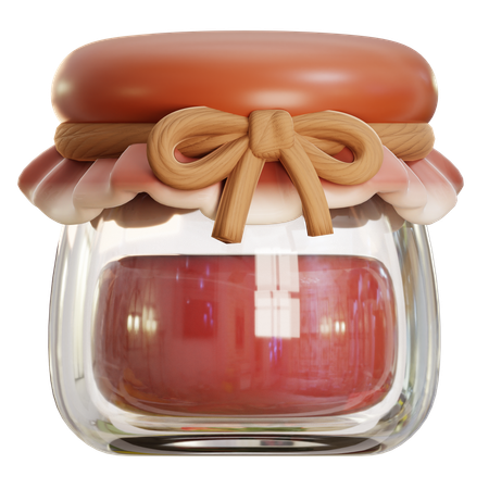 Geléia de morango em pote  3D Icon