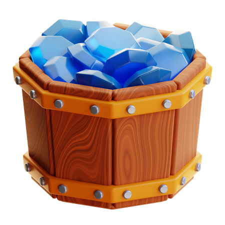 Gem Bucket  3D Icon