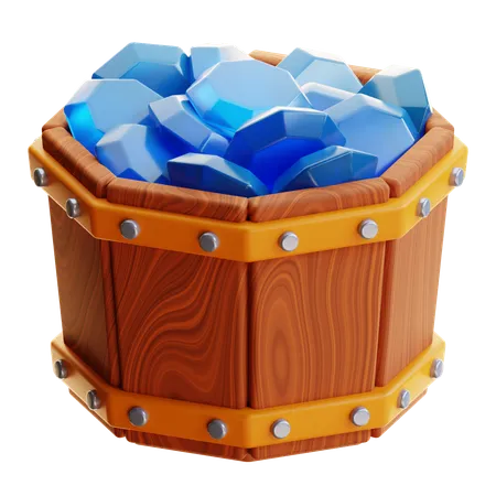 Gem Bucket  3D Icon