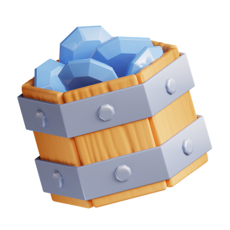 Gem Bucket  3D Illustration