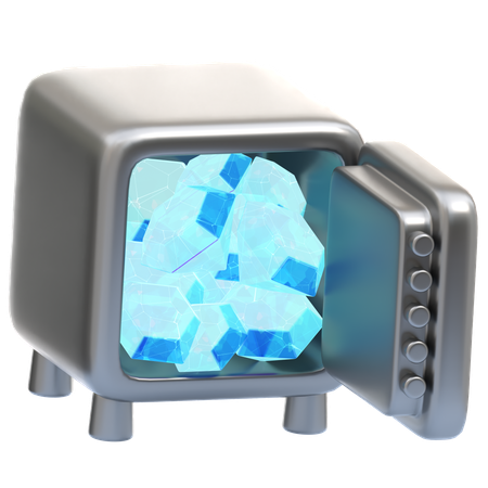 Cofre de pedras preciosas  3D Icon