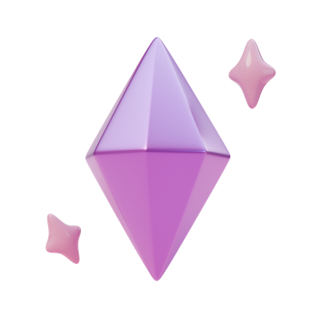 Gem with shining stars  3D Icon
