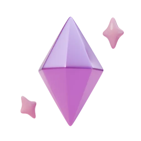 Gem with shining stars  3D Icon