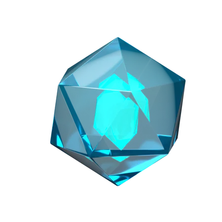 Gema azul  3D Icon