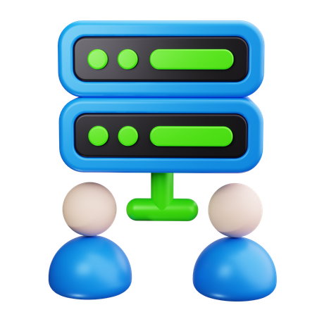 Shared Server, Server, Hosting, Ressourcen, Netzwerk  3D Icon