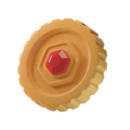 Pièce d'or gemme  3D Icon