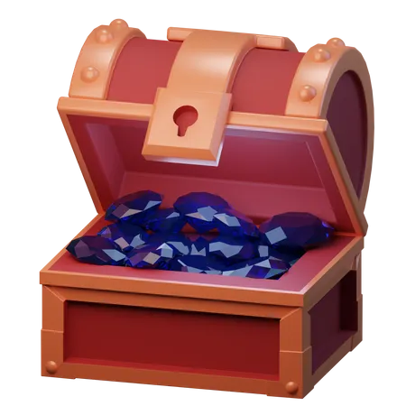 Gems Box  3D Illustration