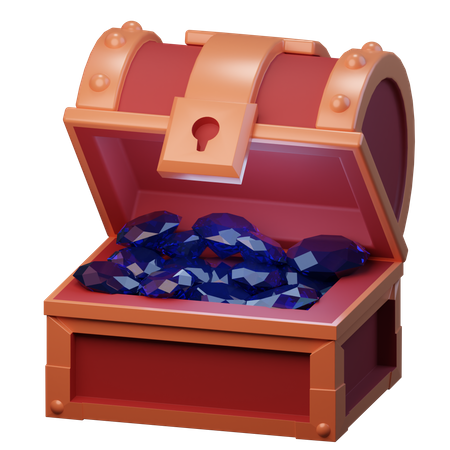 Gems Box 3D Illustration