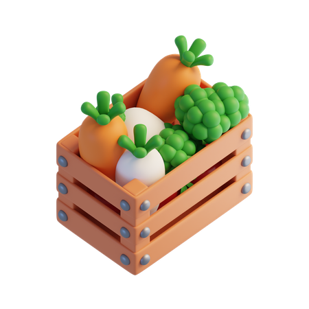 Gemüsekiste  3D Icon