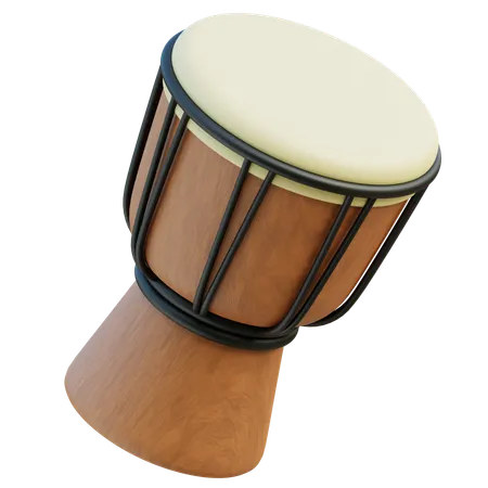 3 D Rendered Image Of A Gendang A Traditional Southeast Asian Drum With A Detailed Wooden Body And Taut 3D Icon