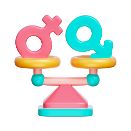 남녀 평등  3D Icon