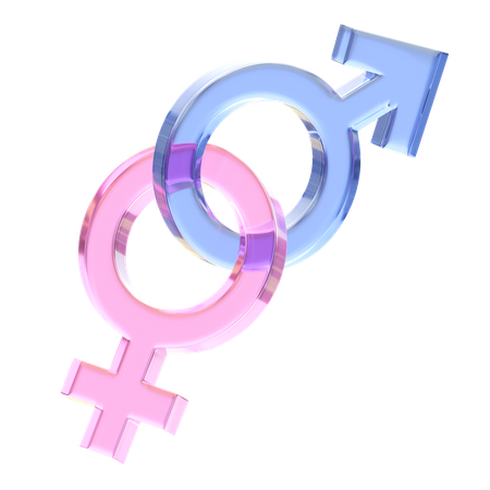Gender Symbol Intertwined And  3D Icon