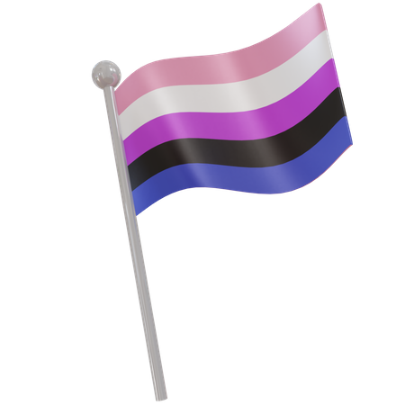 Genderfluid Flag 3D Illustration