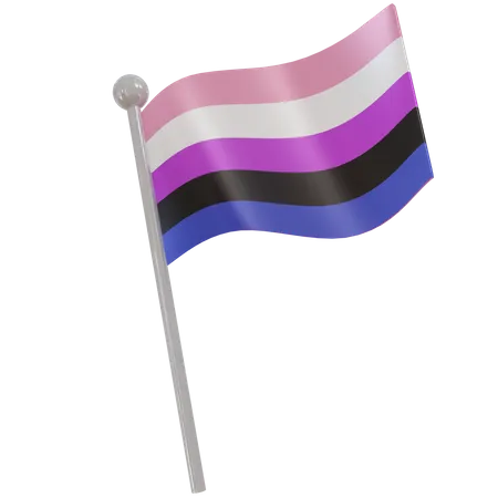 Genderfluid Flag  3D Illustration