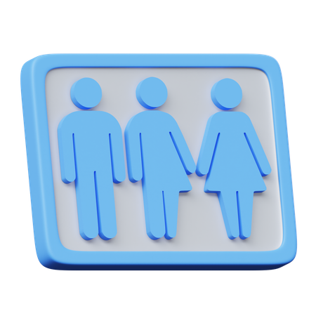 성별 중립 화장실  3D Icon