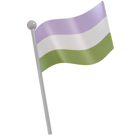 Genderqueer Flag 3D Illustration