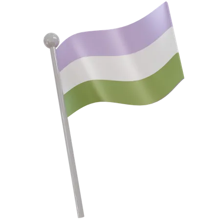 Genderqueer Flag  3D Illustration