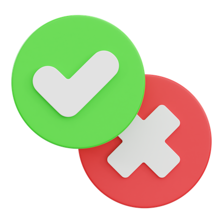 Genehmigen und ablehnen  3D Icon