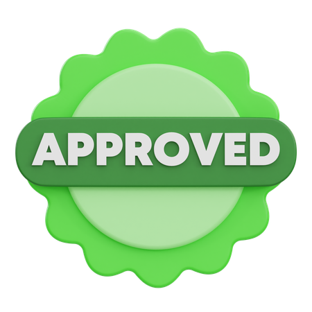 Genehmigt  3D Icon