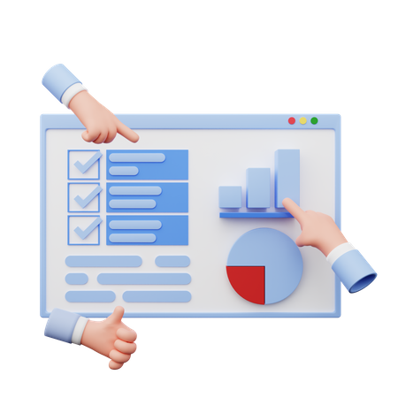 Geprüfte Analysedaten  3D Illustration