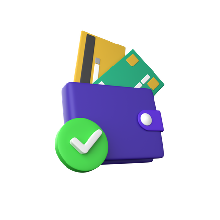 Genehmigte Brieftasche  3D Icon