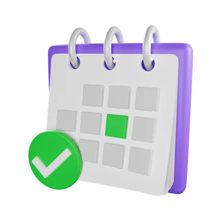 Genehmigter Kalender  3D Icon