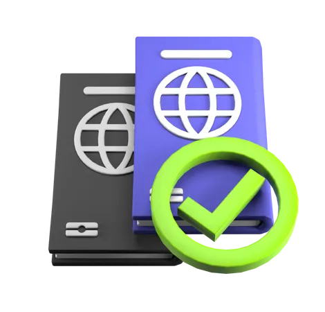 Genehmigter Reisepass  3D Icon