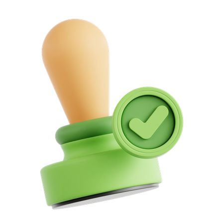 Genehmigter Stempel  3D Icon